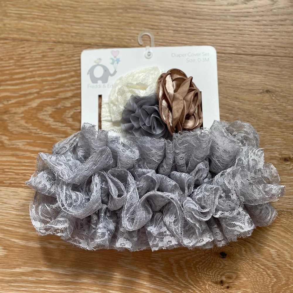 Baby Diaper Ruffle Cover Set